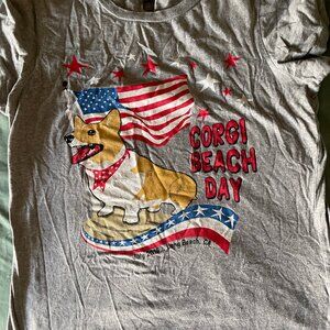 Corgi Beach Day Tshirt